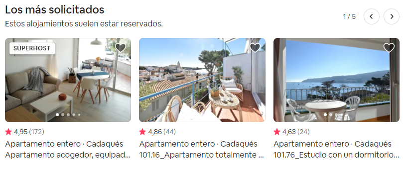 Los apartamentos mas solcitados en cadaques de airbnb